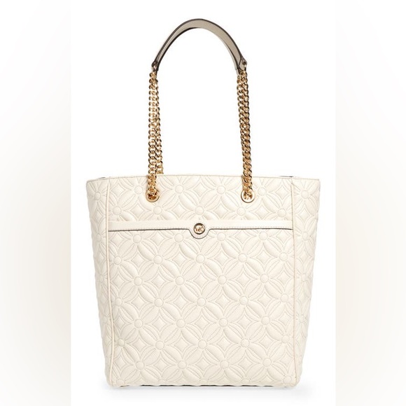 Michael Kors quilted Large Blaire North/South Chain Tote in beige - Picture 14 of 14